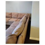 Tan fabric sectional couch