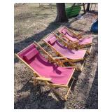 3 Red cloth foldable Lawn chairs