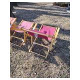 3 Red cloth foldable Lawn chairs