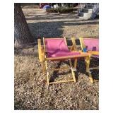 3 Red cloth foldable Lawn chairs