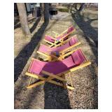 3 Red cloth foldable Lawn chairs