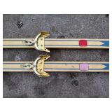 Vintage Skilom step.tex wood snow skis