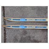 Vintage Skilom step.tex wood snow skis