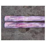 Vintage LAFILLE T.175 DYNASTAR snow ski with ski stick