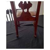 Vintage salesman’s sample child size miniature chippendale upholstered wooden ball & claw footed antique chair