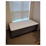 New Sealy posturepedic Twin mattress with box spring and bed frame