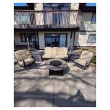 Patio furniture with propane fire pit