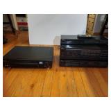 Vintage Stereo equipment, Curtis Mathis tuner, amplifier equalizer, cd player and panasonic 4head hi-fi stereo VHS.