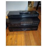 Vintage Stereo equipment, Curtis Mathis tuner, amplifier equalizer, cd player and panasonic 4head hi-fi stereo VHS.