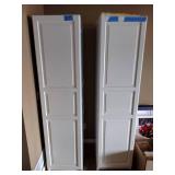 2 White IKEA shelves