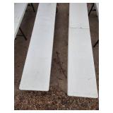 6 plastic white foldable benches