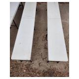 6 plastic white foldable benches