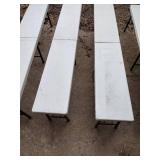 6 plastic white foldable benches