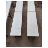 6 plastic white foldable benches