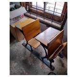 Antique iron school desks