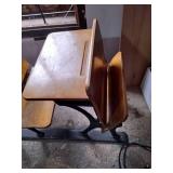 Antique iron school desks