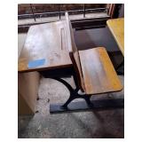 Antique iron school desks