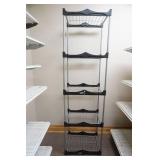 metal & plastic shelving unit