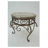 marble & iron plant stand/table