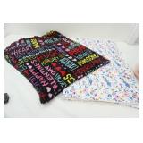 2 plush/fleece throw blankets