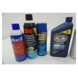 brake fluid, oil, carpet cleaner and more