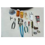 cloth tool bag & contents