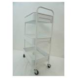 White 3-tiered rolling utility cart