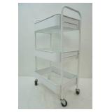 White 3-tiered rolling utility cart