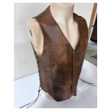 All-State Leather Riding Vest - Size 38"