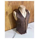 All-State Leather Riding Vest - Size 38"
