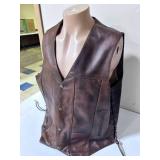 All-State Leather Riding Vest - Size 52"