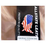 All-State Leather Riding Vest - Size 54"