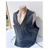 All-State Leather Riding Vest - Size 50"