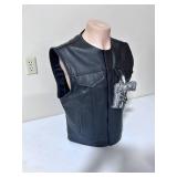 Z1R Conceal Carry Leather Vest - Size XL