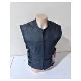 Tough - Nails Black Leather Vest Size - Small