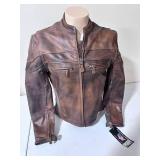 ALLSTATE LEATHER Men’s Cafe Brown Vented Touring Jacket Size 40