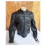 ALLSTATE Leather Road Rider Jacket durable buffalo leather vented front -Size 42