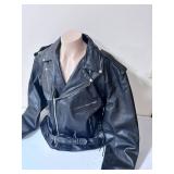 Allstate Leather Black Leather Motorcycle Jacket - Size 60