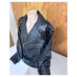 Allstate Leather Black Buffalo Leather Motorcycle Jacket - Size 58