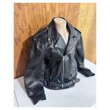 Allstate Leather Black Leather Motorcycle Jacket- Size 56