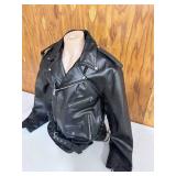 Allstate Leather Black Leather Motorcycle Jacket- Size 56