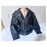 Allstate Leather Black Leather Motorcycle Jacket- Size 64
