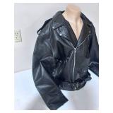 Allstate Leather Black Leather Motorcycle Jacket- Size 64