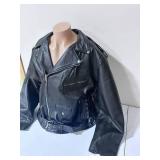 Allstate Leather Black Leather Motorcycle Jacket- Size 64