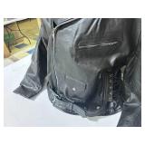 Allstate Leather Black Leather Motorcycle Jacket- Size 64
