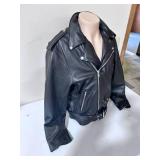 Allstate Leather Black Leather Motorcycle Jacket- Size 48