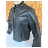 Allstate Leather Black Leather Motorcycle Jacket- Size 3XL