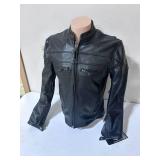 Allstate Leather Black Leather Motorcycle Jacket- Size 40