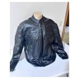 Allstate Leather Black Leather Motorcycle Jacket- Size 60