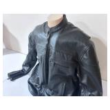 Allstate Leather Black Leather Motorcycle Jacket- Size 60
